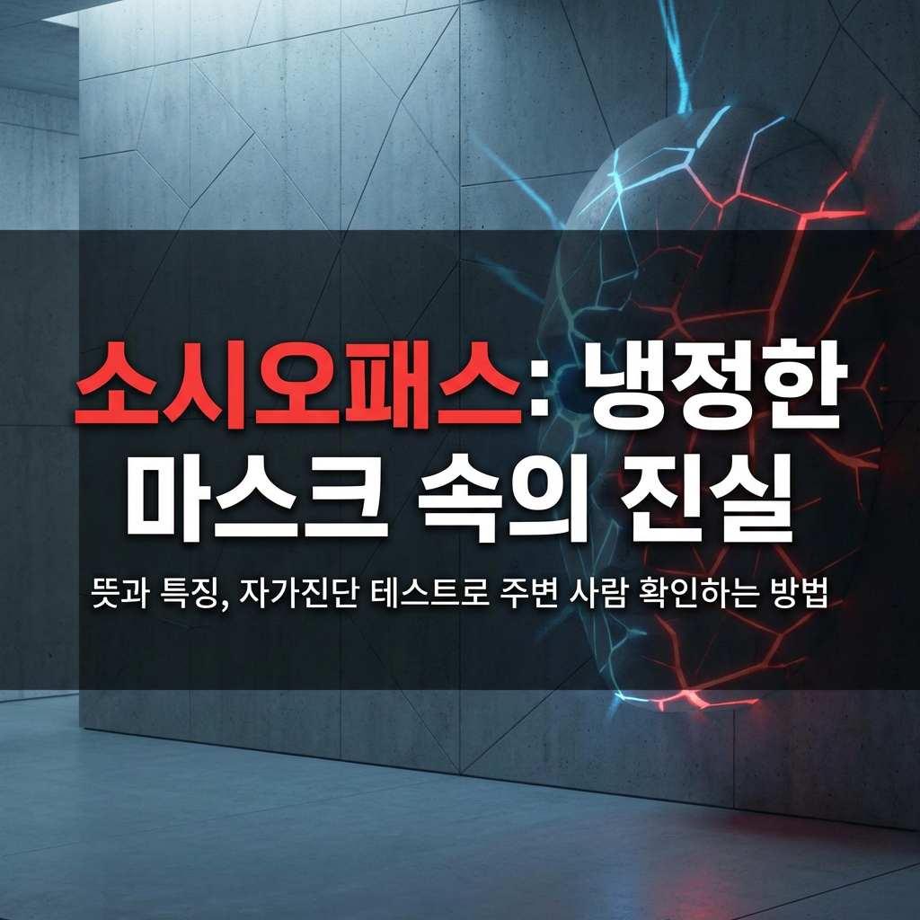 소시오패스 뜻과 특징, 자가진단 테스트로 주변 사람 확인하는 방법