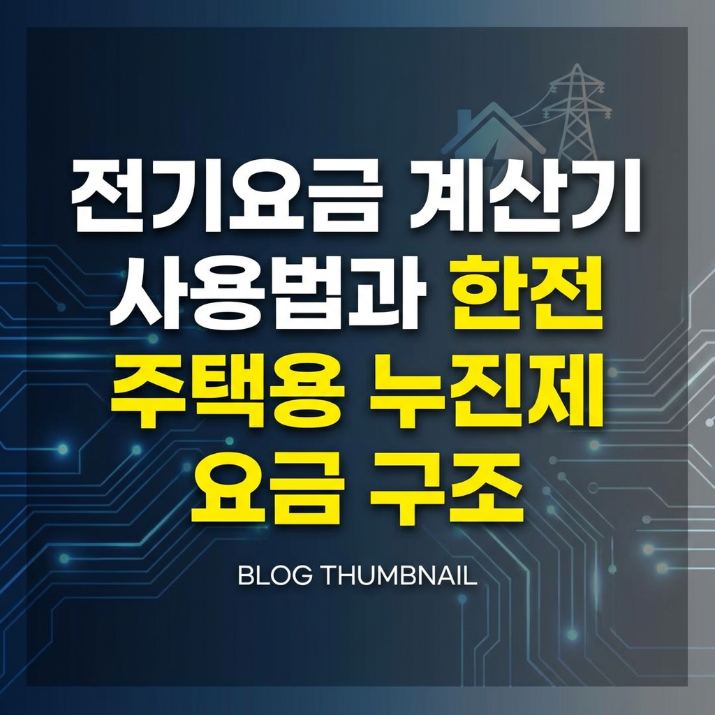 전기요금 계산기 사용법과 한전 주택용 누진제 요금 구조