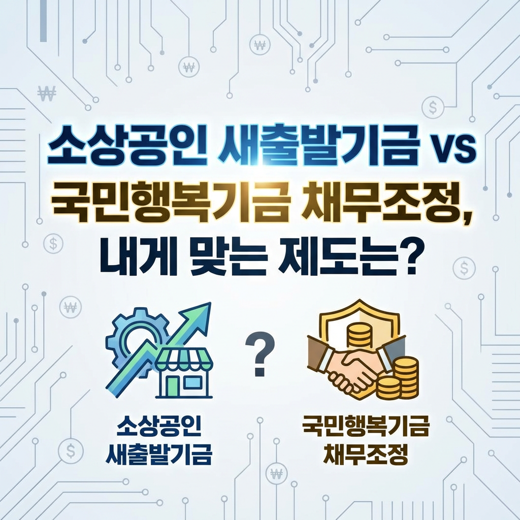 소상공인 새출발기금 신청 자격과 국민행복기금 채무조정, 어떤 제도가 맞을까