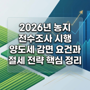 2026년 농지 전수조사 시행, 양도세 감면 요건과 절세 전략 핵심 정리