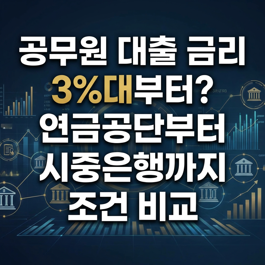 공무원 대출 금리 3%대부터? 연금공단부터 시중은행까지 조건 비교