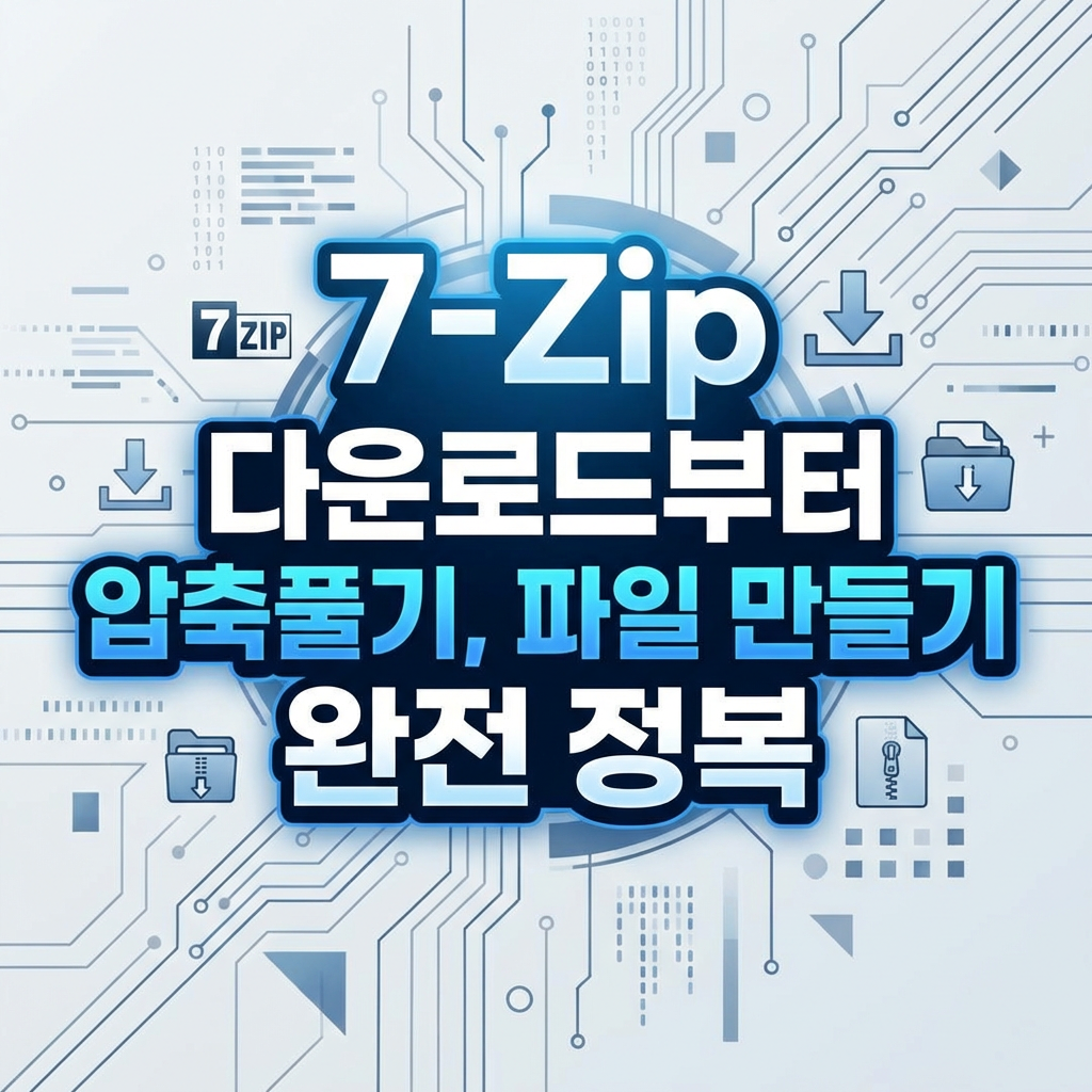 7zip 다운로드 및 설치부터 압축풀기, 파일 만들기 방법