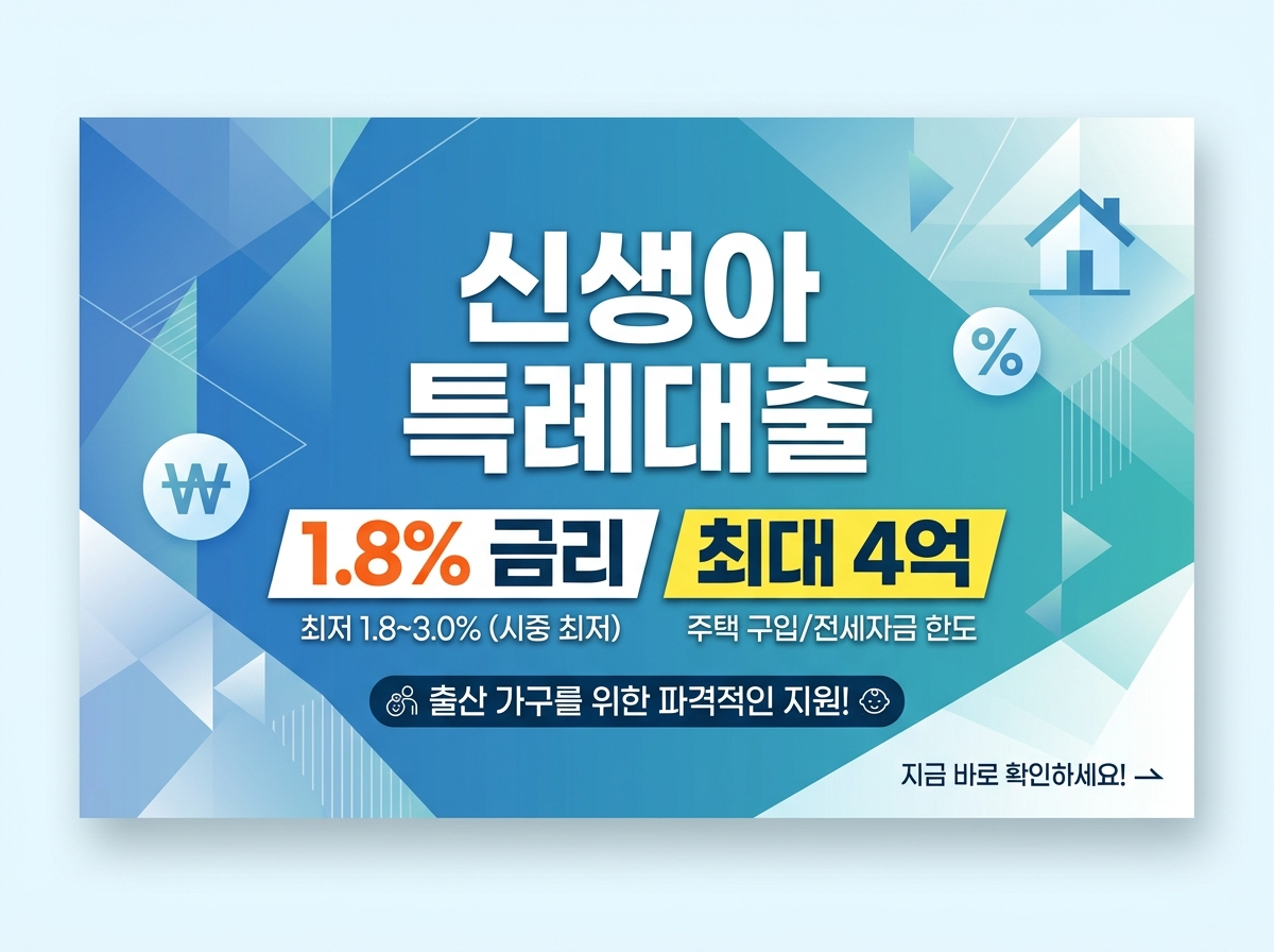 신생아 특례대출 1.8% 금리로 최대 4억!